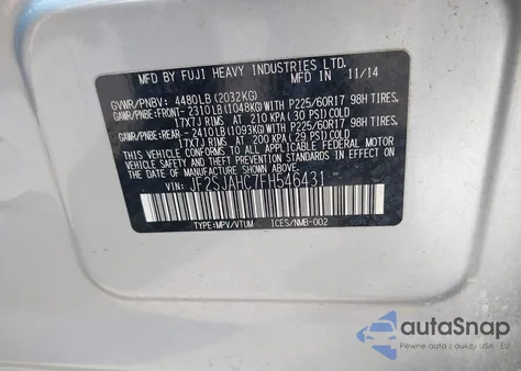 2015 Subaru Forester 2.5I Limited из США, поврежденный, VIN JF2SJAHC7FH546431